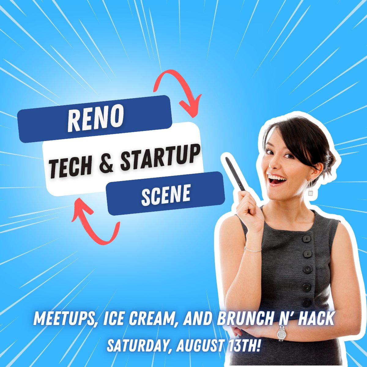 Tech Alley (@techalleyevents) on Twitter photo The August Tech Alley Reno event is Saturday, 8/13, at The Discovery! Great place to join the Reno Tech and Startup Scene with meetups, Ice Cream, and Brunch and Hack! Everyone is welcome!
<a href="/TechAlleyEvents/">Tech Alley</a>
Date: 8/13/2022
Time: 10am - 4pm
Location: The Discovery
City: Reno The August Tech Alley Reno event is Saturday, 8/13, at The Discovery! Great place to join the Reno Tech and Startup Scene with meetups, Ice Cream, and Brunch and Hack! Everyone is welcome!
<a href="/TechAlleyEvents/">Tech Alley</a>
Date: 8/13/2022
Time: 10am - 4pm
Location: The Discovery
City: Reno