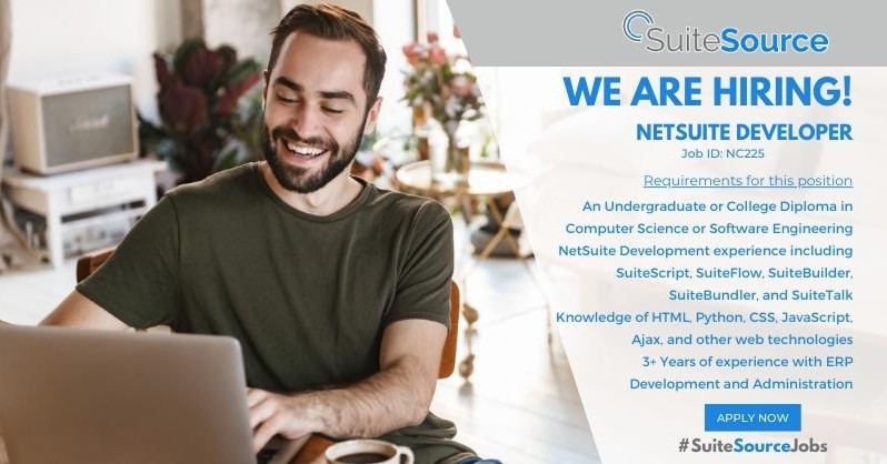 Suite_Source's tweet photo. We have an amazing #Remote opportunity for a #NetSuiteDeveloper to join a great company with an excellent work culture environment. To apply visit our #SuiteSourceJobs page: https://t.co/DlFR3HxdQ0
#NetSuite #Developer #JavaScript #ERP #HiringNetSuite #Career https://t.co/r3I64wkJm3