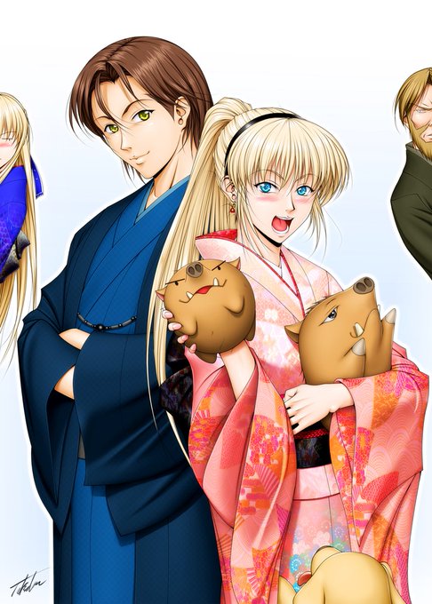 通知規制中なのでタイムラインに表示されないかもしれないけど書いてたのでツイートしておこう～。😅

ファンタジーとブロンドが好きなので和風は年賀以外では殆ど描いてないね～。
でもブロンドヘアーは和服に合うと思う…
/('ω'  )\わふわふーだワン。

 #貴方の描く和風イラストを見せてください 