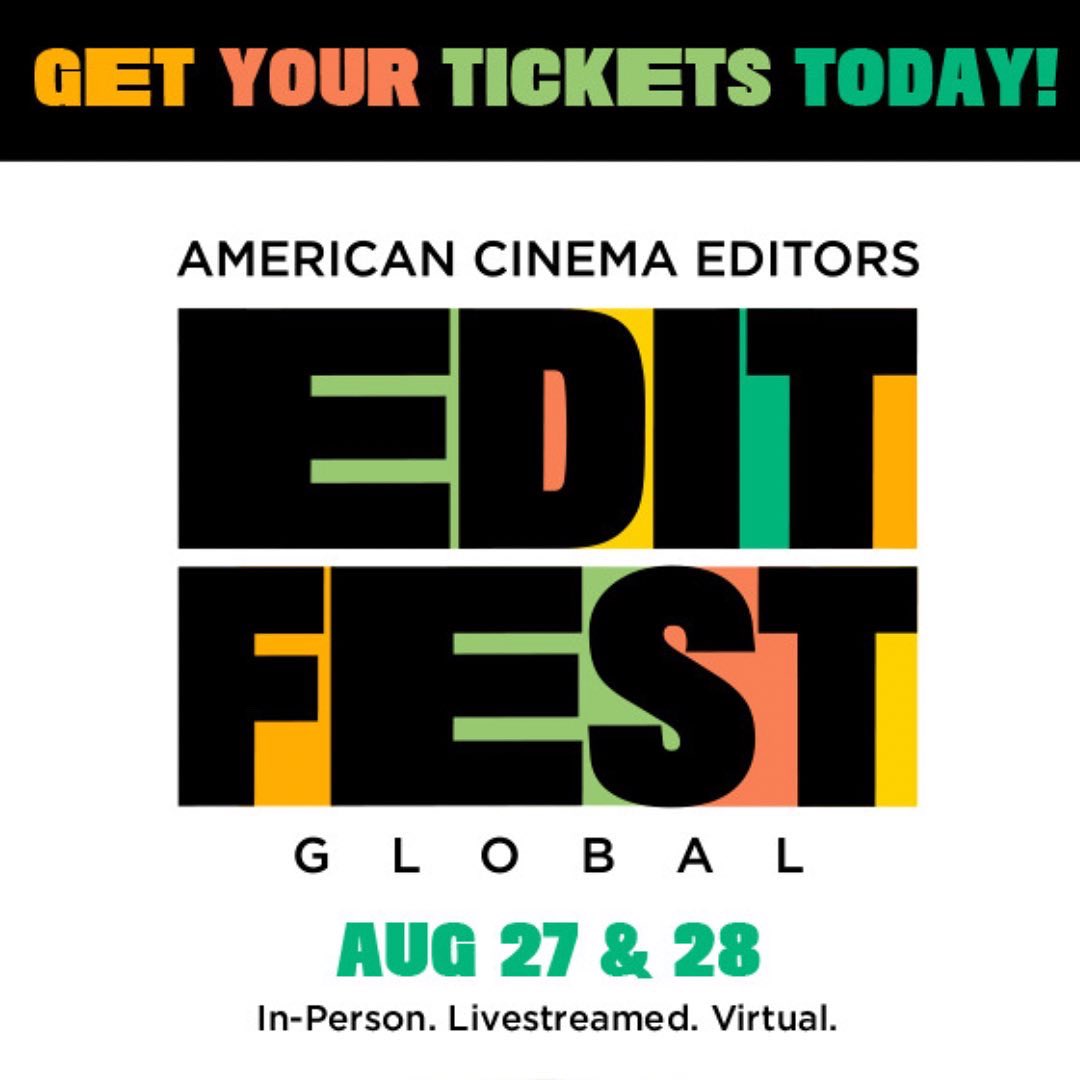ACEFilmEditors's tweet photo. Tickets now available for #EditFest Global 2022! #ACE is excited to announce that this year’s event is a hybrid of in-person &amp; virtual 😍 Learn more and grab your 🎟tickets🎟 today! https://t.co/BwisSFCIP8 https://t.co/DIbXOyb1x9