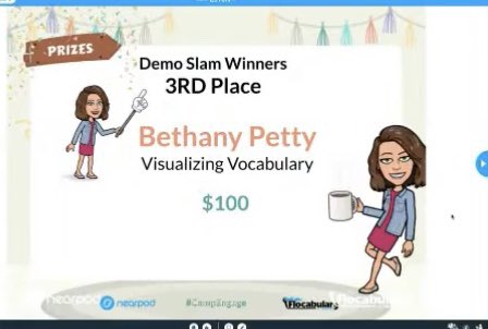 Bethany_Petty's tweet image. I’m SO pumped to be a #campengage Demo Slam winner! 😱 #edchat #createbook #IlluminateED @nearpod #pionear