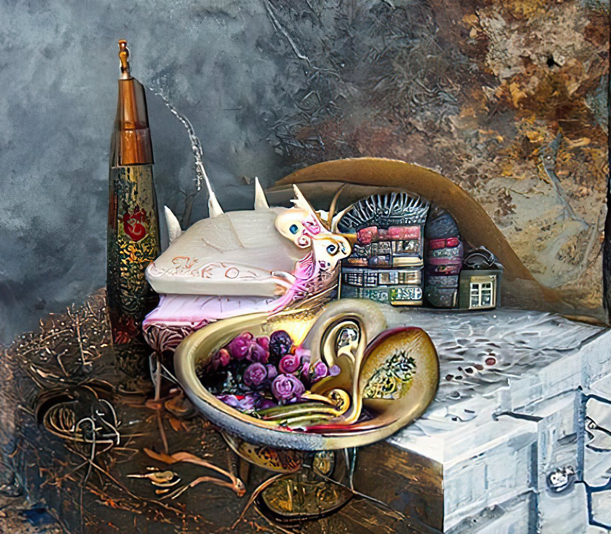 jckcreatouch's tweet photo. "Late dinner"
@NightcafeStudio 

#clipguideddiffusion #latedinner #lowbrow
https://t.co/CXminLD1nw https://t.co/G1F4UnnJ8X