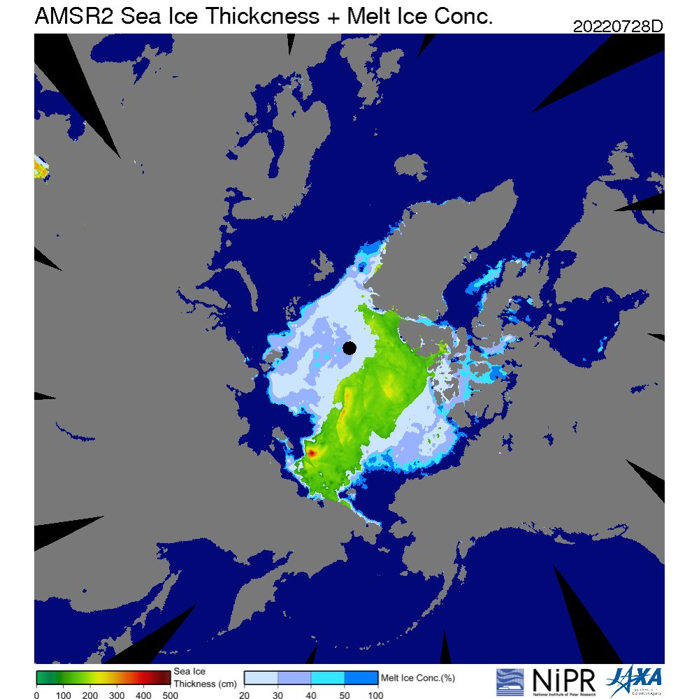 KrVaSt's tweet photo. If all models are correct, if all observed & projected air temperatures are matching & if all observed & projected sea surface temperatures are matching, we'll probably have our first Blue Ocean Event (less than 1 million square kilometer of sea ice) before the 25th of August. https://t.co/3DCln9CKqk