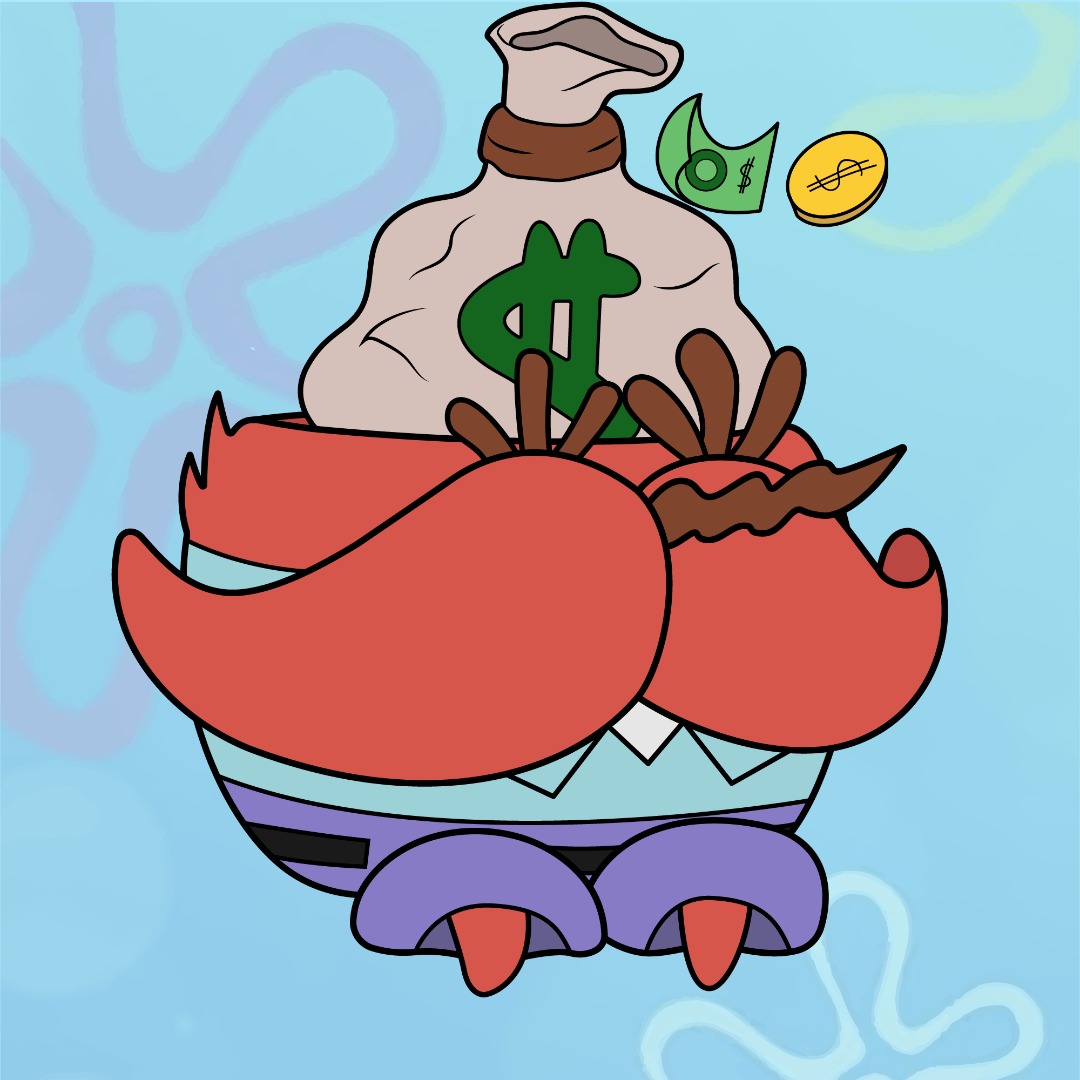 Mr. Mustachio will be introduced in his new style !! Mr. Krabs

You can watch our other works in the link below:

opensea.io/Zambart

<a href="/opensea/">OpenSea</a>

#nft #collection #opensea #mustache #mr_mustachio #zambart #design #creative #character #characterdesign #nftart #spongebob