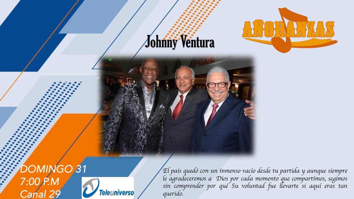 Un homenaje al primer aniversario de su partida...Nuestro Johnny Ventura
