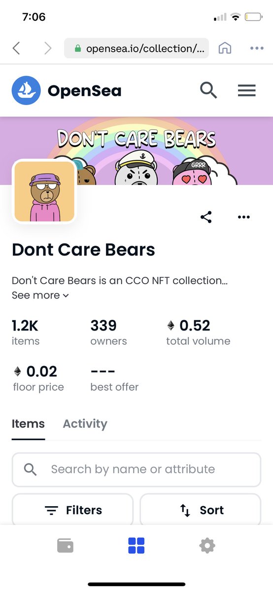 0.03 MP  @dcbearsnft fuck the Care Bears 💯