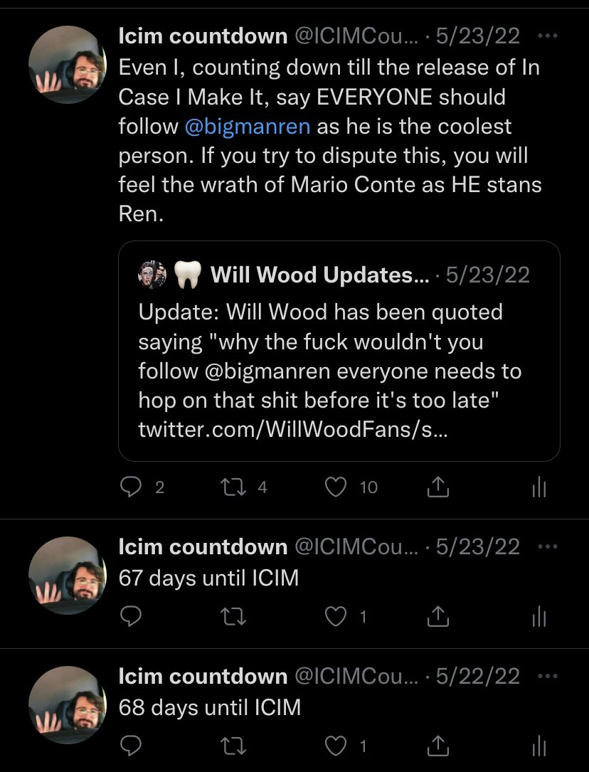 ICIMCount's tweet image. Thread of me counting down plus random shit I tweeted 🧵