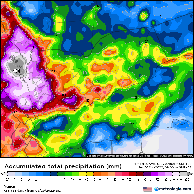 malkomey6451's tweet image. جنوب اليمن وجنوب السعودية معرضة لخطر الفيضانات الفترة القادمة &quot; شاهدوا كميات الأمطار المتوقعة والعلم عند الله &quot;