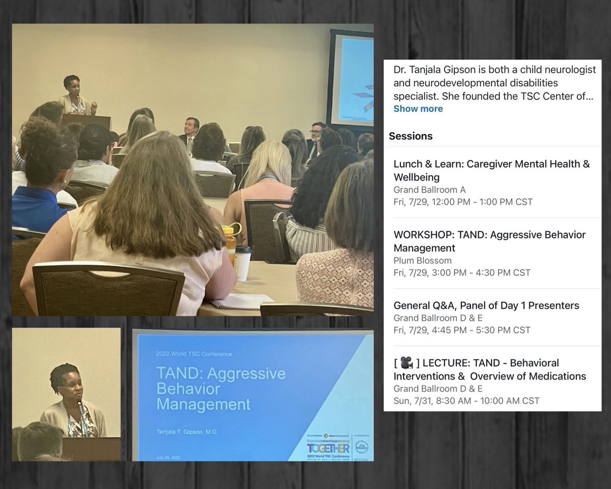 LeBNeuroscience's tweet photo. Dr. Tanjala Gipson at her first session. She will be presenting throughout the conference. #tuberoussclerosis
#tuberoussclerosiscomplex #tscstrong
#TScwarrior #iamTSC #tscalliance
#hopenomatterhowcomplex #worldTSCconference #epilepsy #epileptic #epilepsyawareness #epilepsysupport https://t.co/W3fpUI9fCH