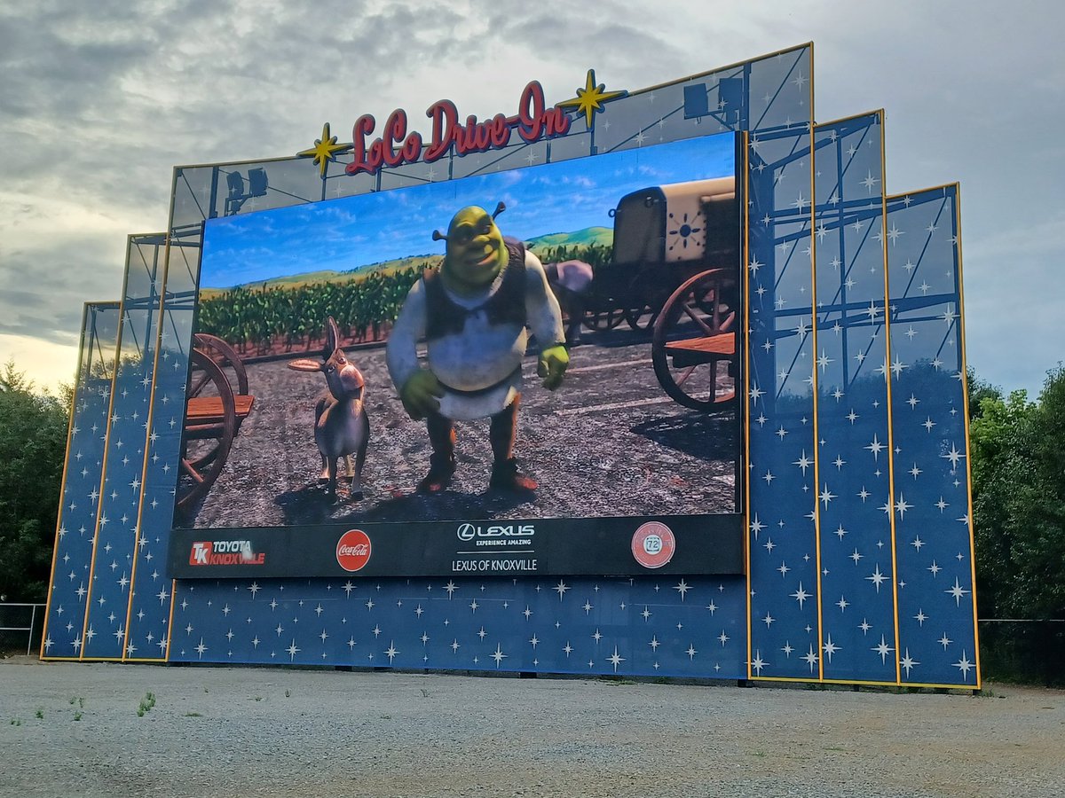 AJLeatherman's tweet photo. Continuing my #SummerSlam trip at @locodrivein seeing original Shrek &amp; original #fastandfurious And since they have an LED screen, we don't even have to wait until the sun goes down! 
#TheLastDriveIn 
#MutantFam https://t.co/9qQLvYrjHh