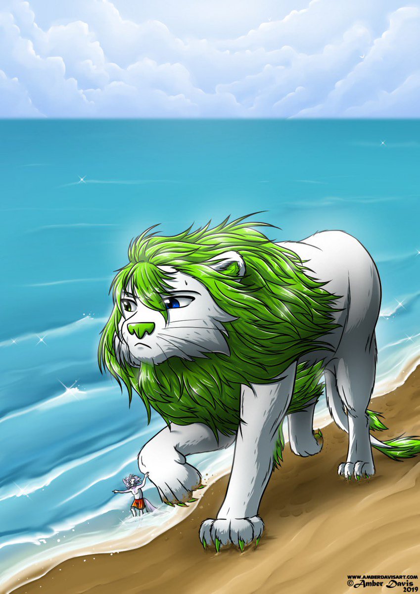 Always make time to hang out with your micro friends! It’s nice to relax, enjoy the warm weather, and just feel the sand in your paws. Though the water is… well, you know, cats.
-Art by @/AmberDavisArt