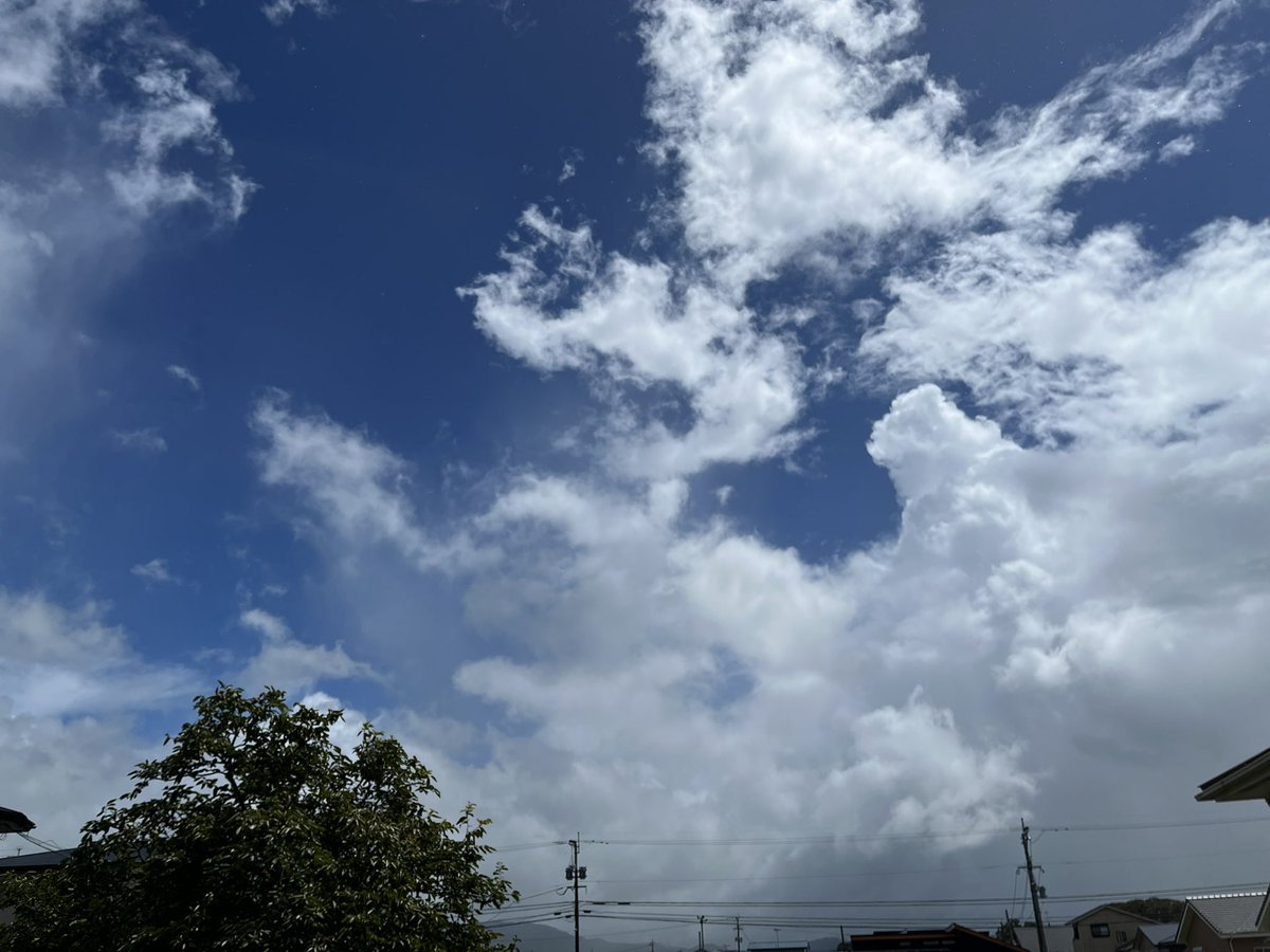 こんなに青空なのに雨降ってる。 ちょっと雨に濡れてこよう♩¨̮