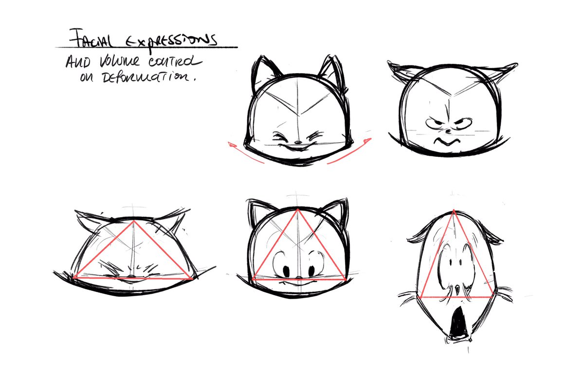 Wodzgn's tweet photo. (2018) continuing on with the model sheets updates for #octocats, I tackled facial volumes changes while doing facial expressions. #2danimation #Github https://t.co/fZdcPx4Dys
