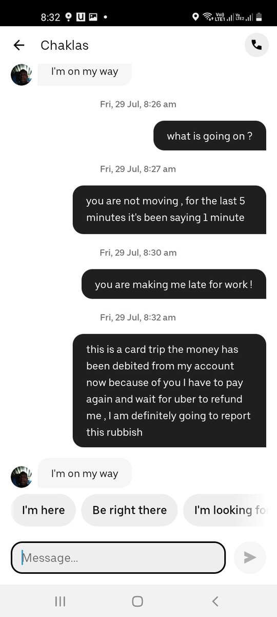 PreshusKleo's tweet photo. @Uber_RSA your driver messed me about , no refund on the amount debited and when I enquire you send me all sorts of unnecessary links that don't help me , I don't need a refund on a cancellation fee,  I need my refund refund https://t.co/iFrpOqJdHo