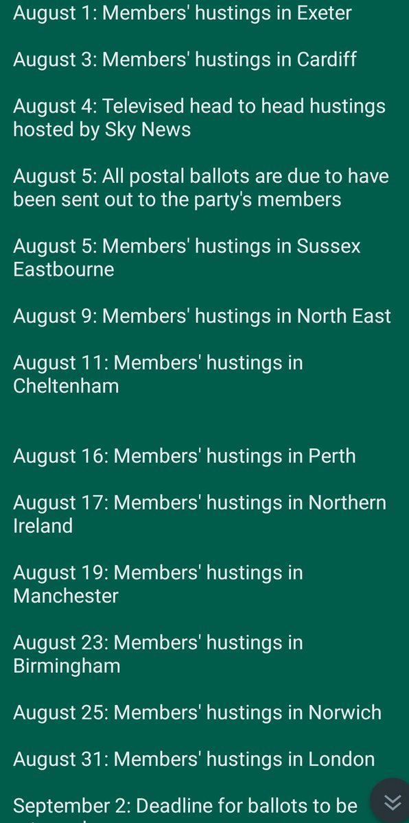 Atom61854565's tweet photo. UK Elections. Final date to decide on New PM is 5th September

July 31: Deadline for association chairman to send membership lists to Conservative Central Office 

Support #RishiSunak @RishiSunak https://t.co/rR08Ydf1gI