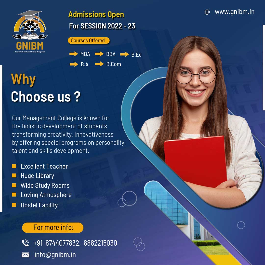 gnibmcollege's tweet photo. ADMISSION OPEN FOR SESSION 2022 - 23
For more info call us on - +91 8744077832 , 8882215030
Visit us - https://t.co/qY3SIcj4da
#GnibmCollege #Admission #Courses #MBA #BBA #BCom #BedCourse #BAcourse #MbaCousre #BbaCourse #BcomCourse #Institute #Noida https://t.co/lWBmo0Ra8s
