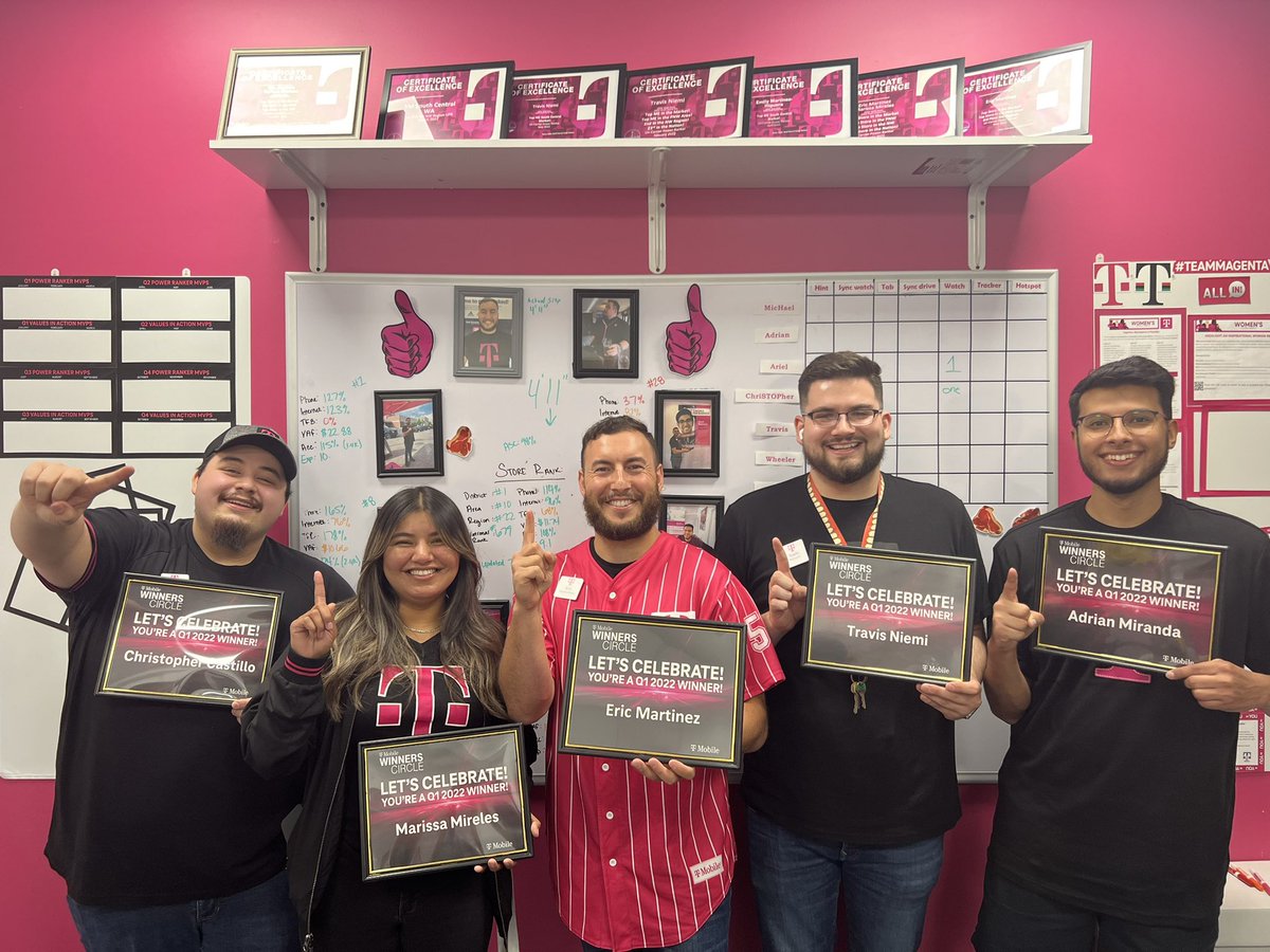 So proud of all of us. Winners Circle Q1 2022! #magenta #tmobile
