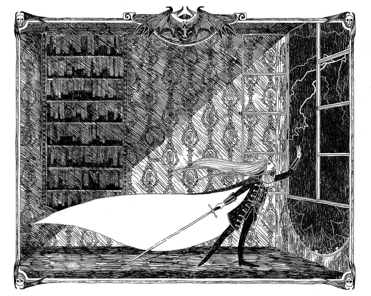 alucarddaily's tweet photo. Alucard in the style of Edward Gorey by https://t.co/jx1XMfyi8W 🦇 https://t.co/utvbciQXQr