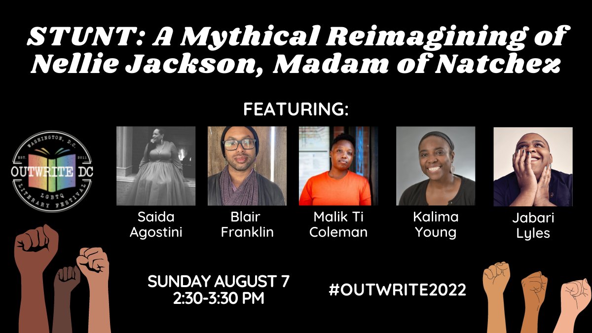 Join a dramatic reading of "STUNT" &amp; a powerful conversation about the role Black folk heroes play in moving towards liberation at 2:30 p.m. Featuring @saidaagostini, Blair Franklin, Malik Ti Coleman, <a href="/KYvetteY/">Kalima Young</a>, &amp; <a href="/itsjabarii/">Jabari Lyles</a> eventbrite.com/e/outwrite-202…