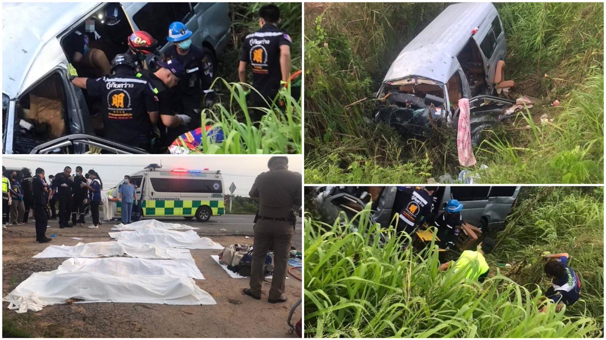 ThaiNewsReports's tweet photo. A mini-van crashed on a road in Khon Kaen early this morning. Six dead and four injured.
π· VR ΰΈΰΈΉΰΉΰΈ ΰΈ±ΰΈ’ 803 ΰΈΰΈΰΈΰΉΰΈΰΉΰΈ
#ThaiRoadSafety #RoadSafety #ΰΈΰΈΈΰΈΰΈ±ΰΈΰΈ΄ΰΉΰΈ«ΰΈΰΈΈ #Thailand https://t.co/poq2z6Nb56