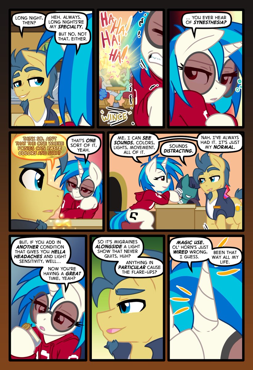 Everyone's new husband is here with a voice smooth as honey in Lonely Hooves 4-35!

#mylittlepony #webcomic #vinylscratch
