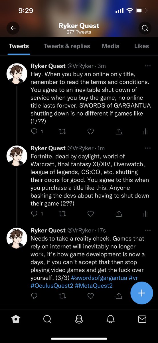 VrRyker's tweet photo. @GargantuaVR I’m defense of swords of gargantua and the development team, thirdverse. https://t.co/hjnC6Dhd61