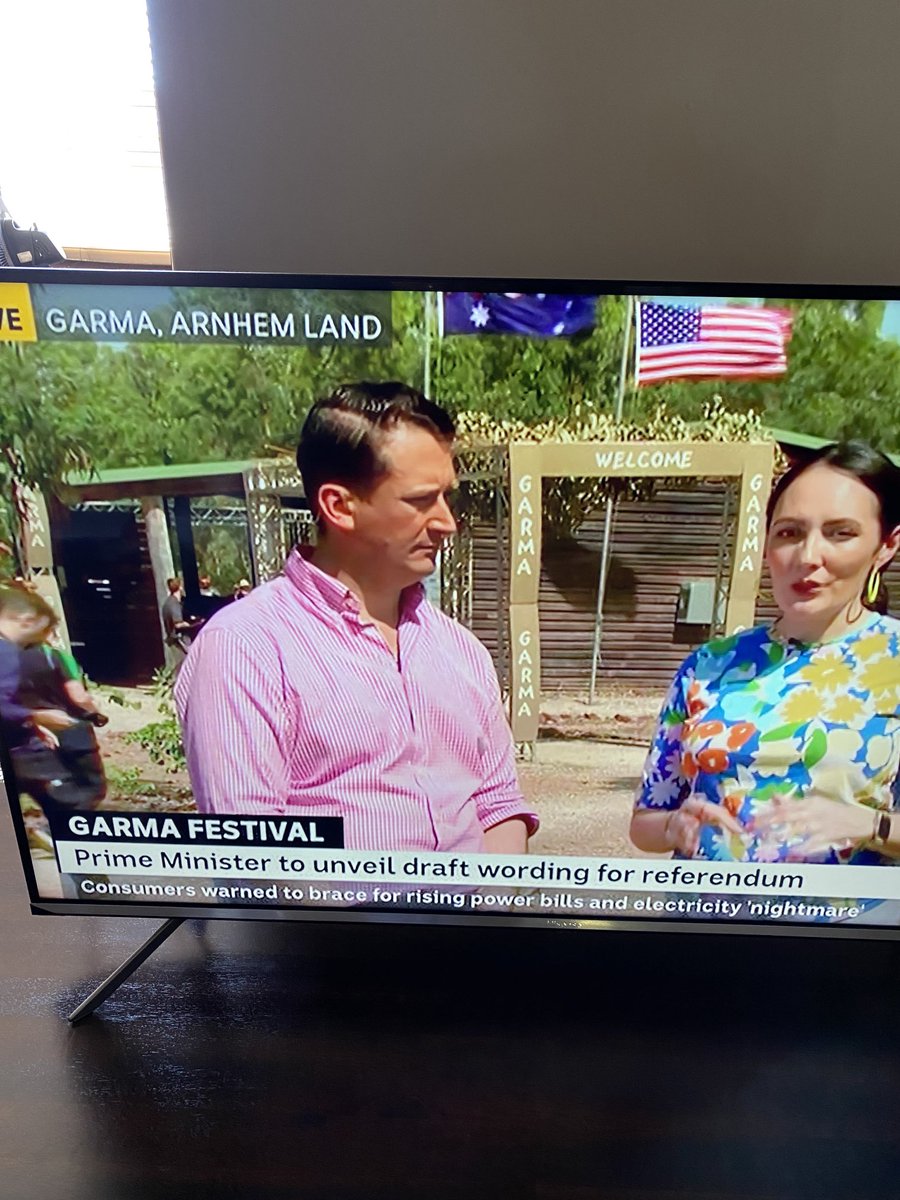 Can someone please tell me why is the USA flag flying at the Garma festival in Arnhem land ??? 😳🤔
#garmafestival 
#ABC