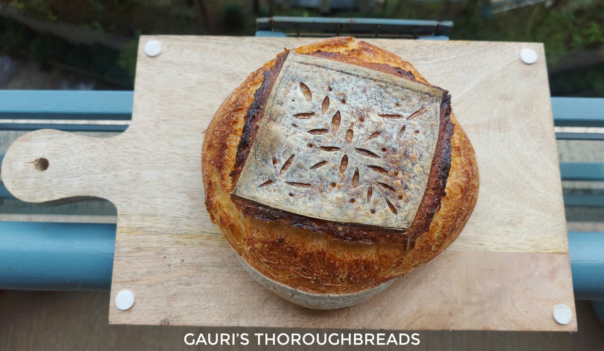 No better music, early in the morning, than the crackling sounds coming out of a sourdough boule, right out of the oven..
#GaurisThoroughBreads 
#Baking #Sourdough #Breads #ShareYourLoaves 
#Pune