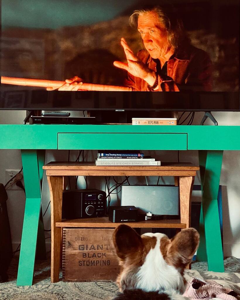 CorgMarshall's tweet image. Enjoying one of my favorite movies.
#tarantino #killbillvol2 #corgiwatchingmovie instagr.am/p/CgnhNKDNpMc/