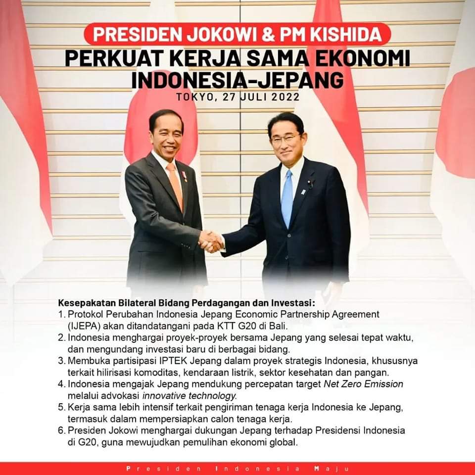 Kesepakatan perkuat kerja sama Presiden Jokowi dan PM Kishida