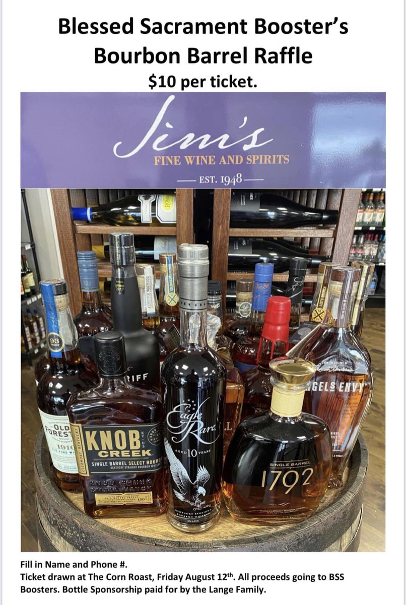 Raffle tickets are being sold at Jim’s Fine Wine and Spirits starting now