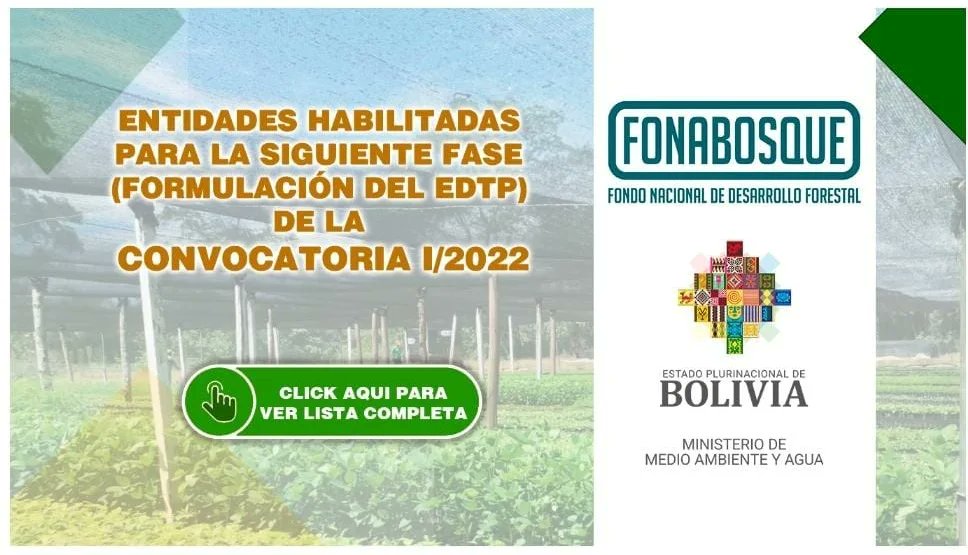 fonabosque's tweet photo. PRESENTACIÓN DE RESULTADOS CONVOCATORIA I/2022 "FONDOS CONCURSABLES DEL #FONABOSQUE"
Presentamos la nómina de las entidades habilitadas para la siguiente fase: Formulación del #EDTP.
Accede a la lista en el siguiente link:
https://t.co/FL1x4SFNco https://t.co/3lskfDnQMy