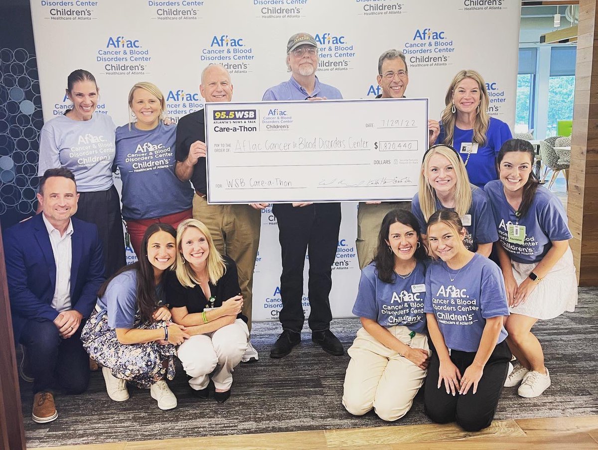 jburgerlong's tweet photo. Record breaking year for the @wsbradio care-a-thon for @ATLPedsHemOnc over $1,820,000 raised on 37 hours! https://t.co/xb9TX3Pj6r
