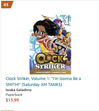WhytManga's tweet photo. #3 Most Wished in Shonen Manga and top 10k all books on ALL of Amazon, millions and millions of books (light novels, graphic novels, cook books lol etc.) #ClockStriker Thank you all. https://t.co/MRVLrukHmI