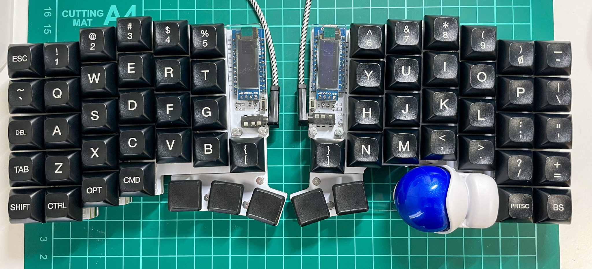 Keyball44 墨エディション 組立て済 完成品 キーキャップ