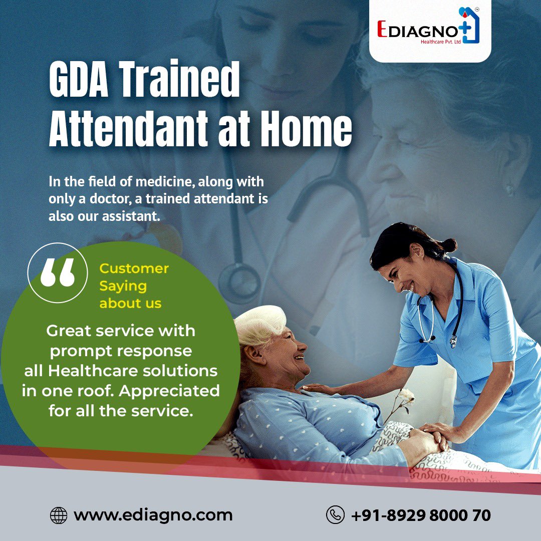 EdiagnoH's tweet photo. Planning to get GDA trained attendant at home.

For more info. 
Call us at : +91-8929800070
Or visit us at : https://t.co/Ai9bEr9mvK

#GDA #homeattendent #bloodtest #serviceprovider #ediagno #xrayathome #home #serviceathome #homeserviceavailable #homeservice #accurate #affordable https://t.co/XwaQ2rCmNz