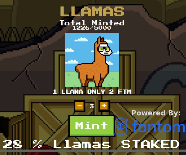 cryptomanftm's tweet image. 🎁Fantom Llama🎁

We're giving away 1 #LlamaNFT

1x Winner 🏆

Rules:
1️⃣ RT and ♥️ this tweet
2️⃣ Follow @8bitcatsftm 
3️⃣ Tag 2 friends

1226/5000 llamas left, ONLY 2 FTM👇
8bitcats.com/fantomllama

#NFTCommunity #NFTs #NFTdrop #nftart #metaverse #Fantom #mint #NFTGiveaway #GameFi