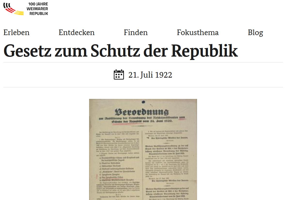 Politische Radikalisierung in der #WeimarerRepublik und demokratische Lösungsversuche: Im Juli 1922 wird das "Gesetz zum Schutz der Republik" im Reichstag verabschiedet. Mehr Infos im Quellenportal "Weimar - Die erste deutsche Demokratie".
weimar.bundesarchiv.de/WEIMAR/DE/Cont…
#100Jahre