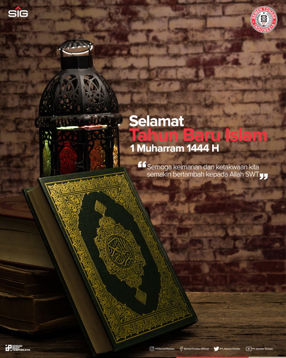 Selamat Tahun Baru Islam 1 Muharram 1444 H #SahabatTonasa , Semoga Keimanan dan Ketaqwaan kita semakin bertambah kepada Allah SWT. 

#TahunBaruIslam
#SemenTonasa 
#KokohKuatTerpercaya 
Semen Tonasa