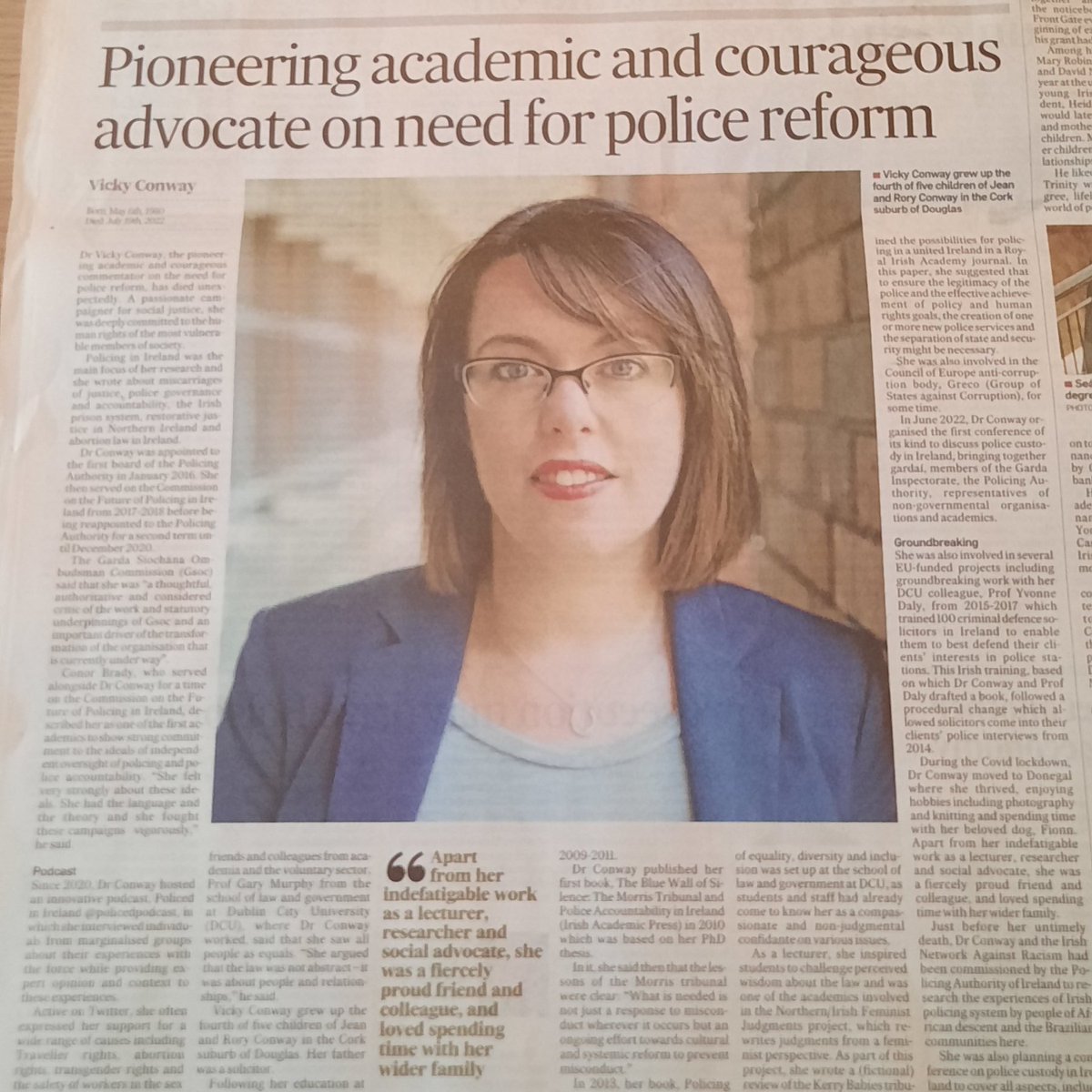 Still finding it hard to believe <a href="/drvconway/">vicky conway</a> is gone.she leaves such huge hole in my life and everyone close to her.the last time we were together, out for sushi on Capel Street only a few weeks ago, we talked about her work with defence solicitors.she was