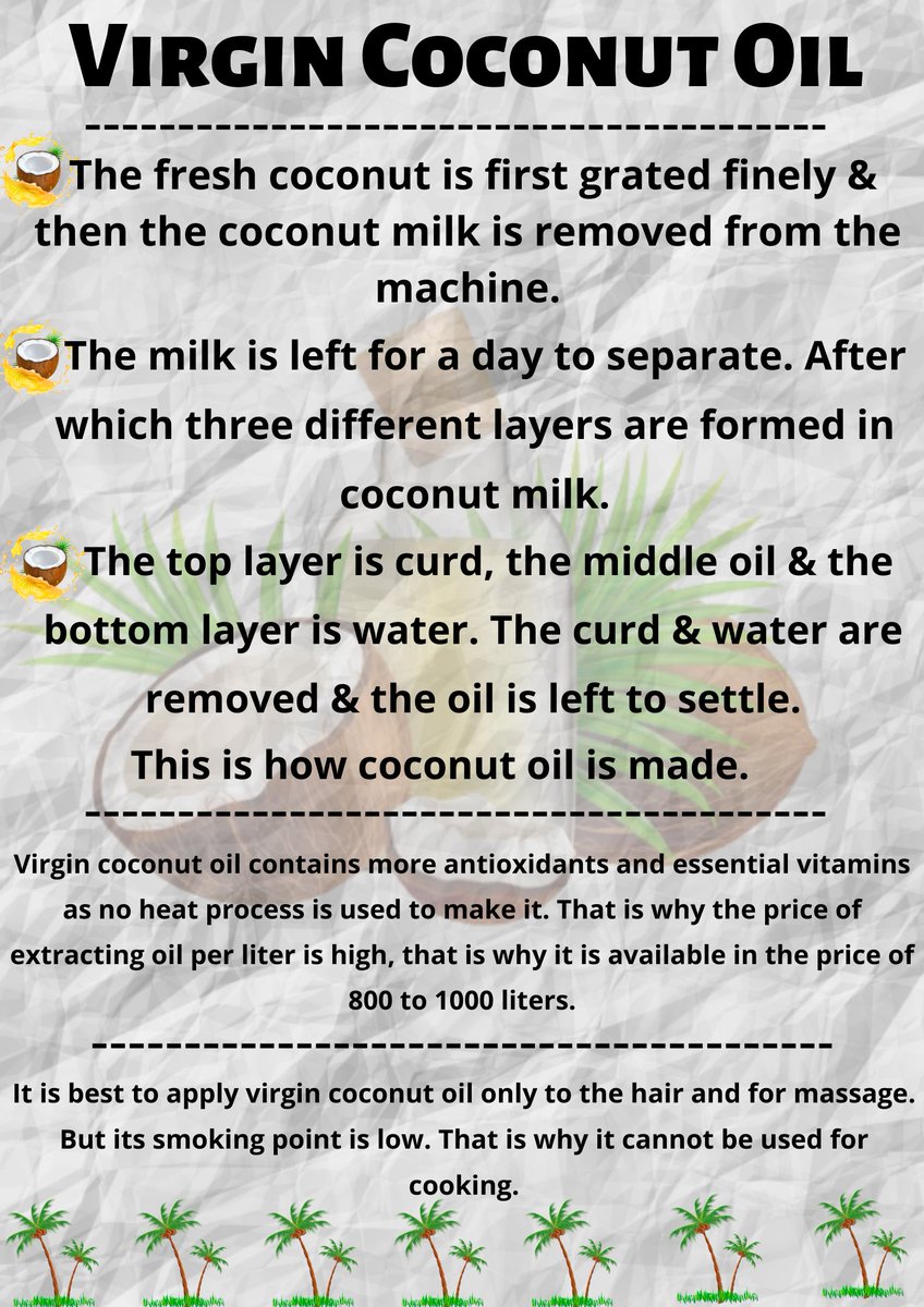 xzimer's tweet photo. When we see d prices of cold-pressed & virgin coconut oil, then we think that it is a waste of money, but the reality is that you should buy #ColdPressedCoconutOil or #VirginCoconutOil only as per d requirement.what is d difference between d two👇#XzimerMedicare #BestCoconutOil https://t.co/0TBAIGabSv