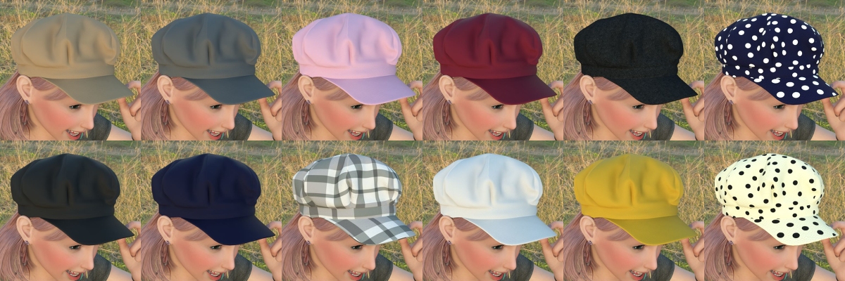 【配布】Newsboy Cap1 for G8F #DAZ-Studio #DAZStudio #配布 #Genesis8Female pixiv.net/artworks/10010…