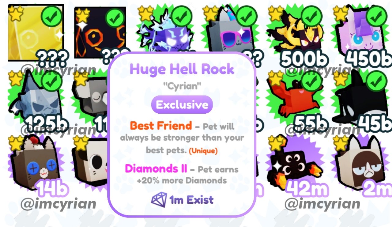 Huge Hell Rock Value - Pet Sim X Value List 