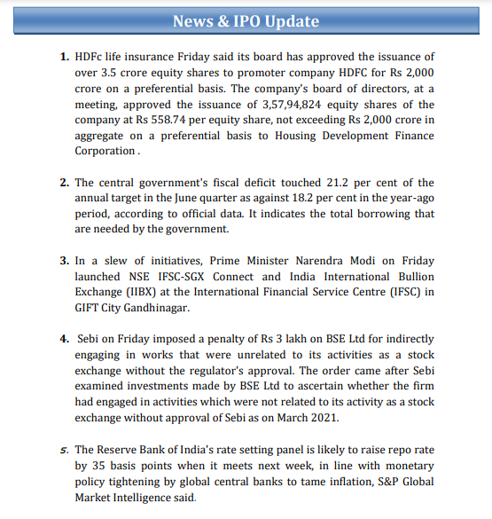 shraddhamrkt's tweet image. Weekly #EquityReport - News &amp;amp; #IPO Update 
(1st Aug to 5th Aug 2022)

#stockcashtips #niftytipsn #bankniftytips #optionmarkettips #futuremarkettips #stockmarkettips #commoditytips