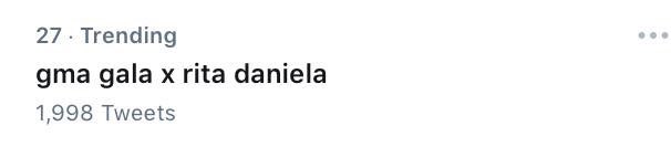 favoRITAs_ofc's tweet photo. Goodjob Favoritas!!! Trending na tayo in less than one hour! Keep tweeting loves! 

GMA GALA x RITA DANIELA
#GMAGalaNightWithRITA https://t.co/9rfKwFr3Jm