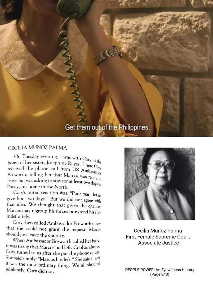 Whether Cory Aquino was jubilant with her decision or not , she still ordered the Marcos Family to be sent out of the country.

CTTO: Live Awake
facebook.com/10311529559607…