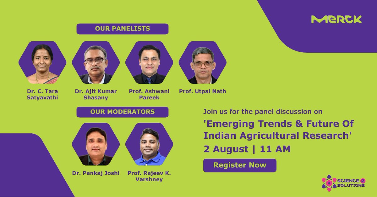 MerckIndia's tweet photo. Curious about plant research! Join us to learn from our eminent panelist & moderators as they discuss the insights of “emerging trends and future of Indian Agricultural Research”.
Register now: https://t.co/xkxBKPKHXg
#science2solutions #merckindia #paneldicussion #curiousminds https://t.co/rlQG0IuIwz