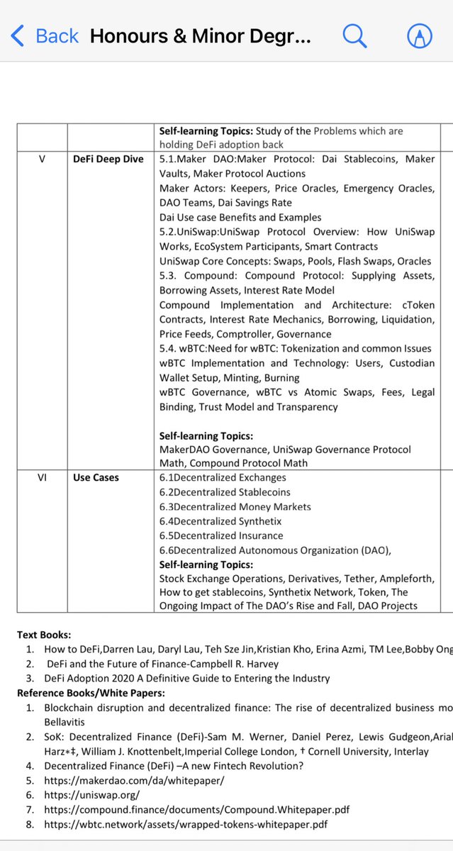 Mumbai University recently introduced Honours and Minor’s degree program to Engineering students. Under #Blockchain degree Program they’re literally gonna teach about #Crypto DEX’s, Tokens, Stablecoins and DeFi Protocols like <a href="/Uniswap/">Uniswap Labs 🦄</a>, <a href="/compoundfinance/">Compound Labs</a>, <a href="/MakerDAO/">Maker is now Sky</a> <a href="/WrappedBTC/">WBTC</a> 😍