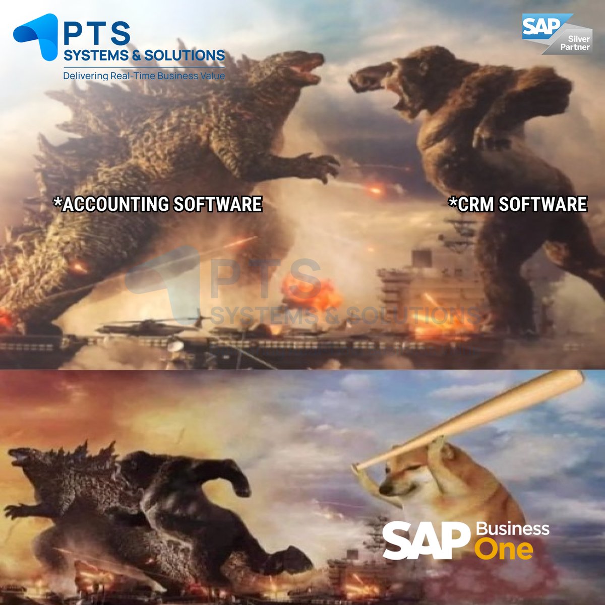 PtsSystems's tweet photo. This is how 𝐒𝐀𝐏 𝐁𝐮𝐬𝐢𝐧𝐞𝐬𝐬 𝐎𝐧𝐞 always comes to the rescue of businesses to streamline their business processes 😂🤝
#sapbusinessone #memeoftheday #mememarketing #saperp #sapb1 #sapimplementationpartner #erpsoftware #sapconsultant #sapbusinessnetwork #memes #memesindia https://t.co/GmKrpkMeYO