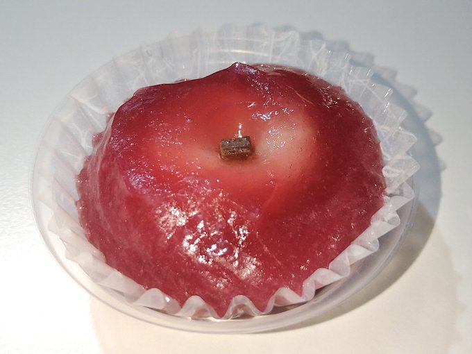 葛とりんごと夏祭り食べる。(゜д゜)ウマーいけど、ねっちょりくっついて食べづらい。 